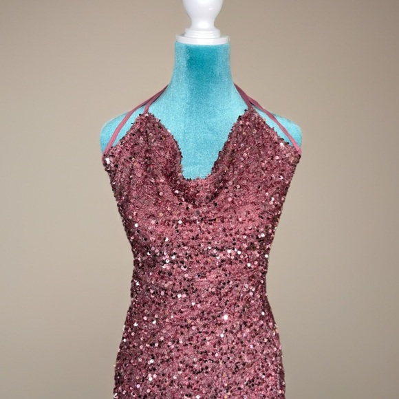 Fashion Nova Pink Sequin Backless Dress - Picture 5 of 5